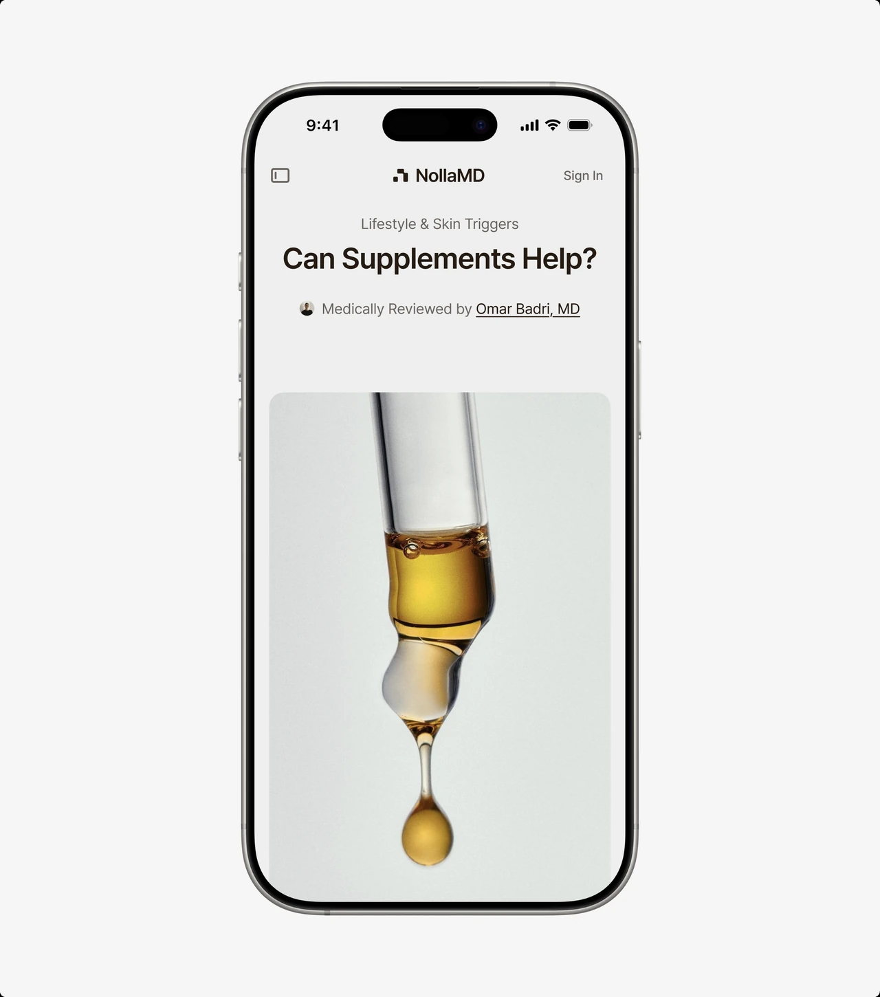 Nolla health article about supplements